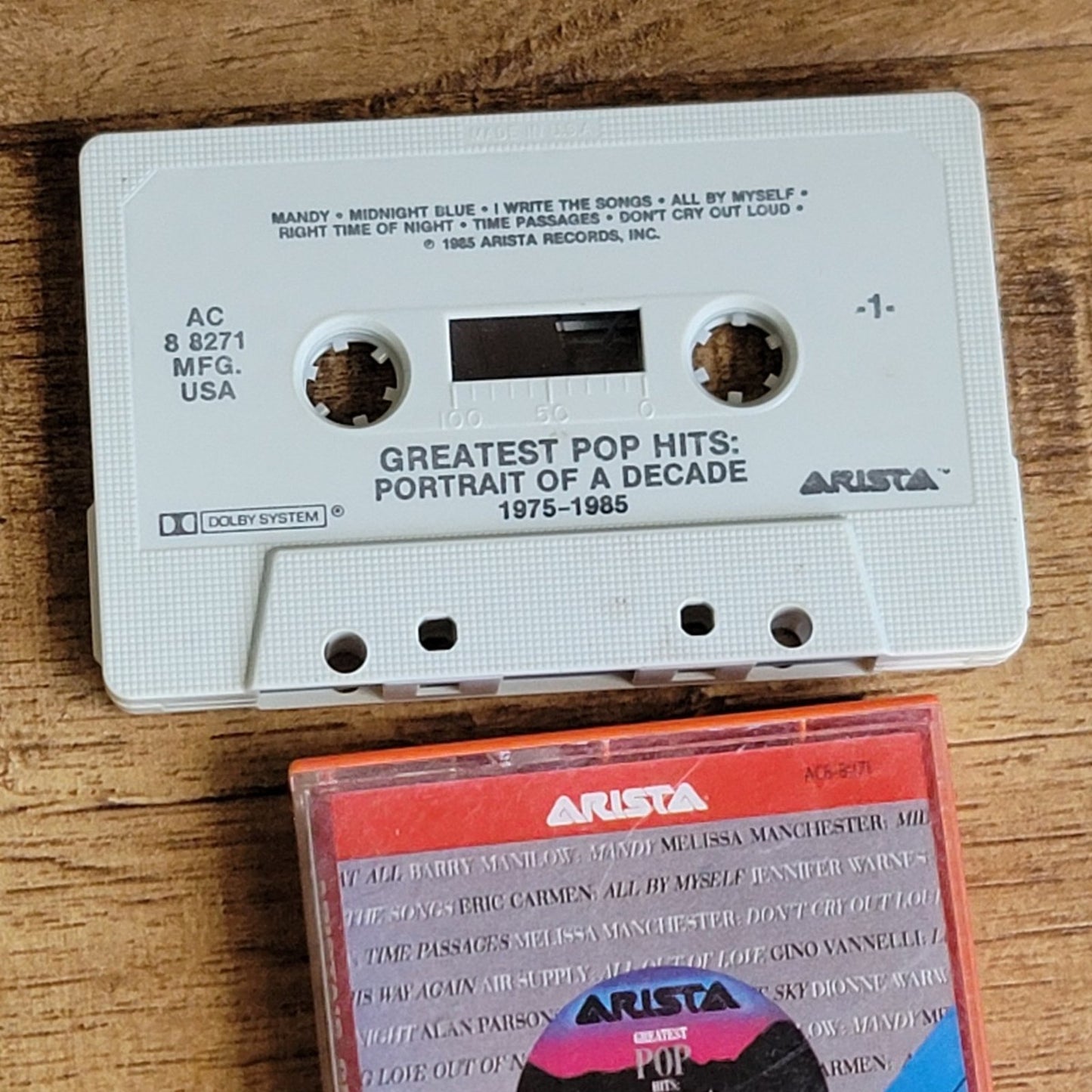 Vtg 1985 ARISTA'S GREATEST POP HITS Portrait Of A Decade 1975-1985 Cassette Tape