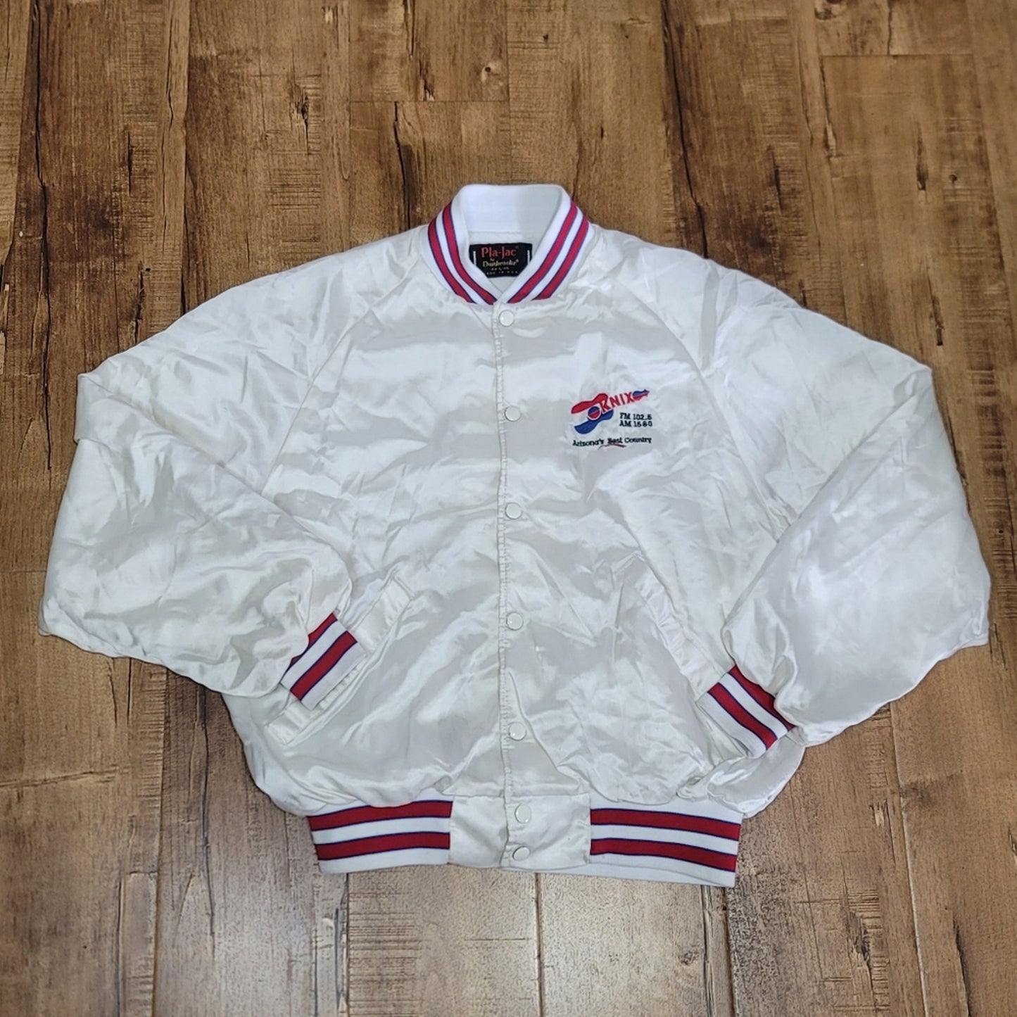 Vtg KNIX Arizona's Best Country Radio Station Satin Bomber Jacket