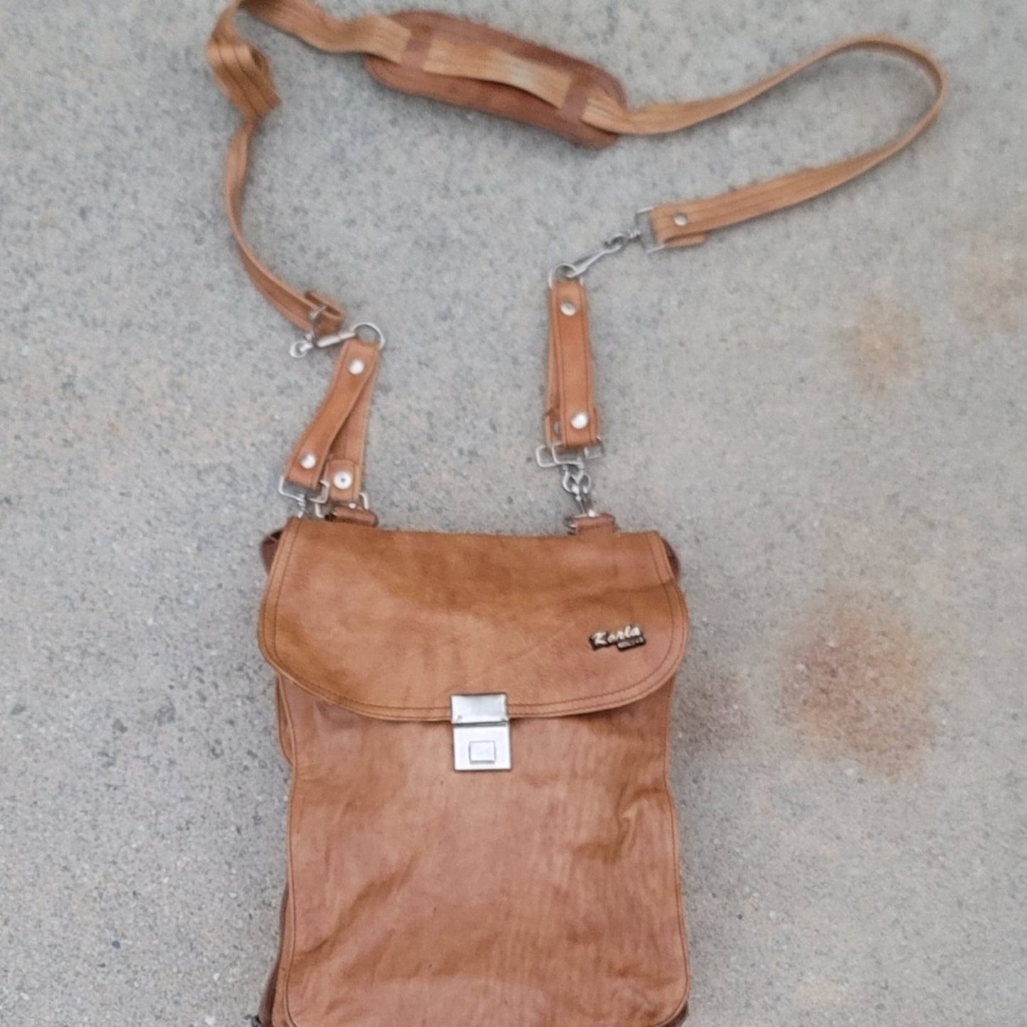 Vtg Karla Bolsas Suede Duffle Crossbody Bag Combo