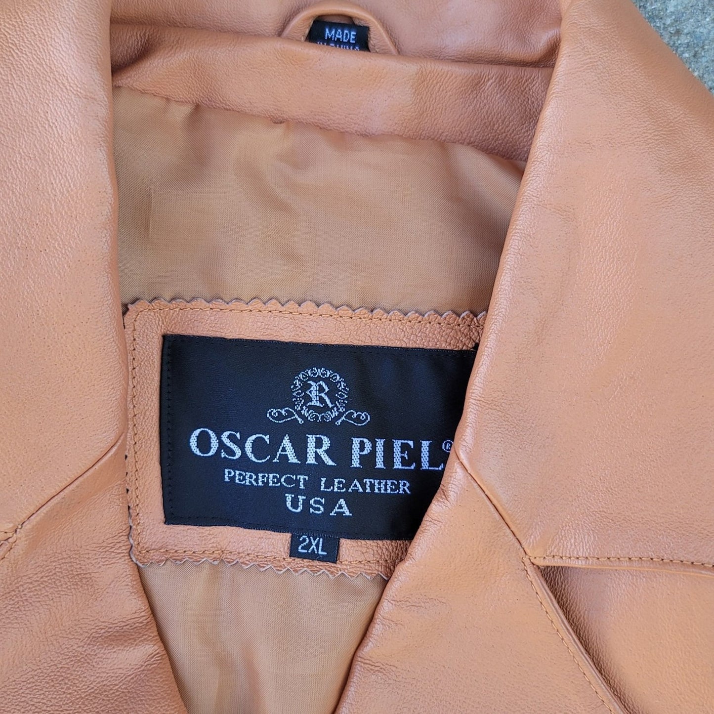 Vtg Oscar Piel Leather Jacket