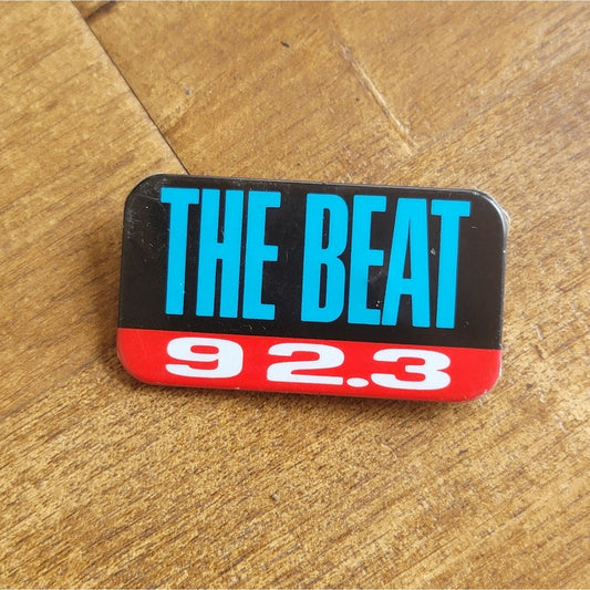 Vtg 92.3 THE BEAT 90s Hip Hop Radio Station Button