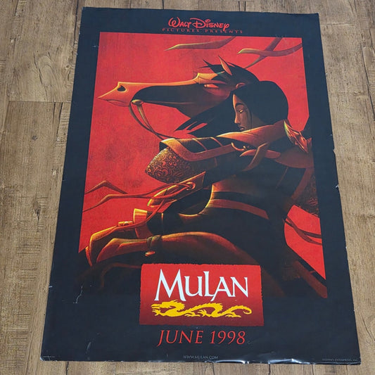 Vtg 1998 Disney Mulan Movie Promo Poster
