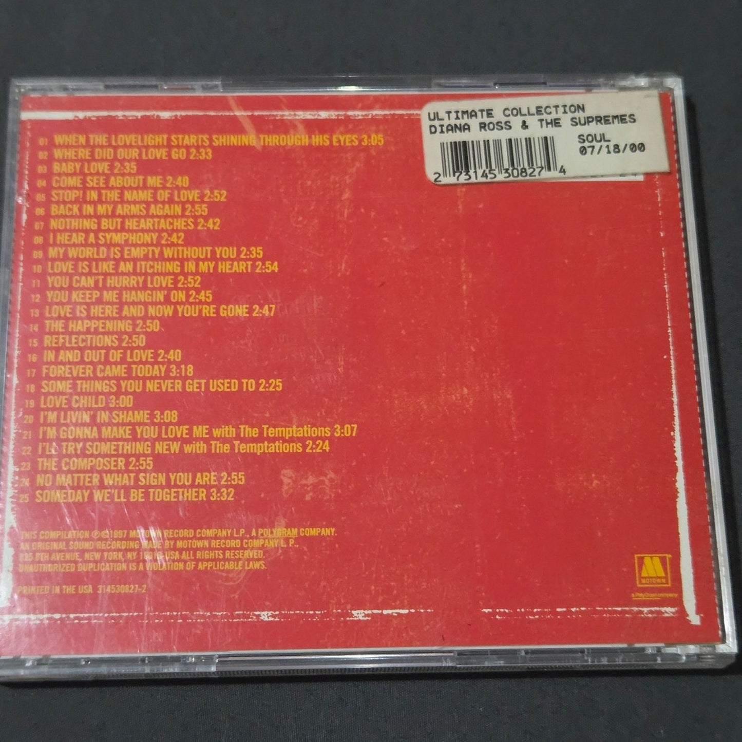 Vtg 1997 Diana Ross + The Supremes THE ULTIMATE COLLECTION CD MOTOWN RECORDS