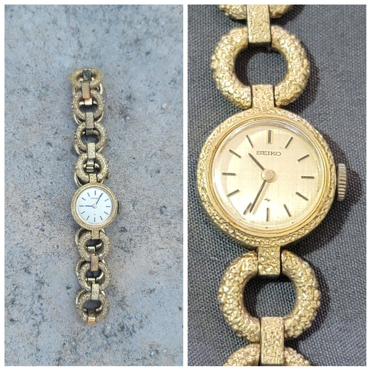 Vtg Seiko Gold Tone Automatic Wind-up Watch