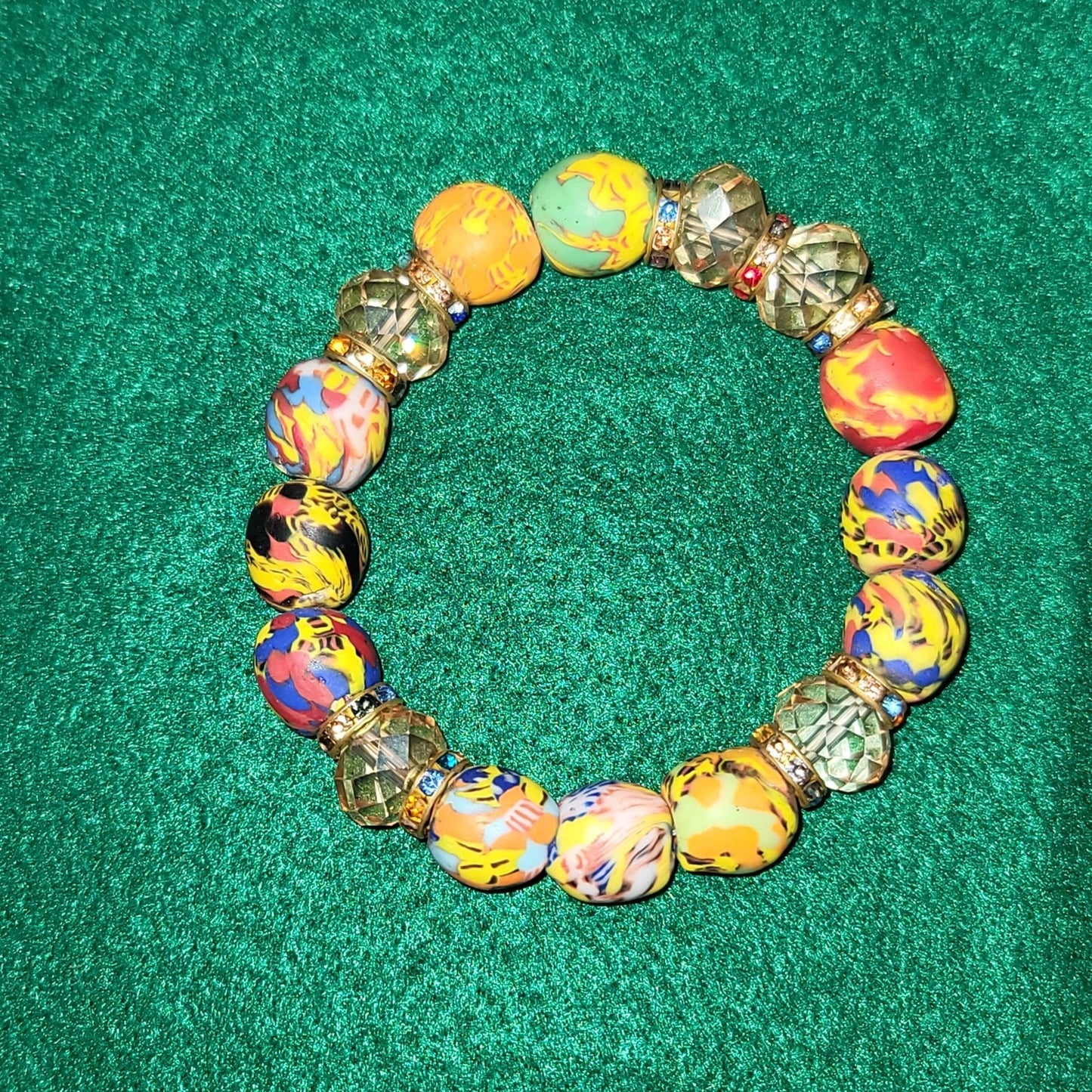 West African Ghanaian Handmade Custom Beaded Colorful Bracelet