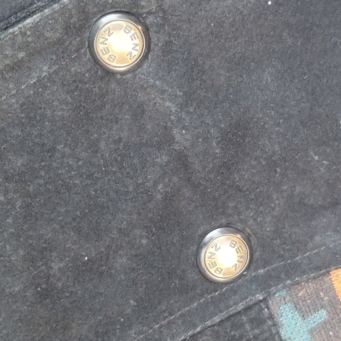 Vtg V.I.P. Southwestern Sherpa-trimmed Suede Leather Bomber Jacket