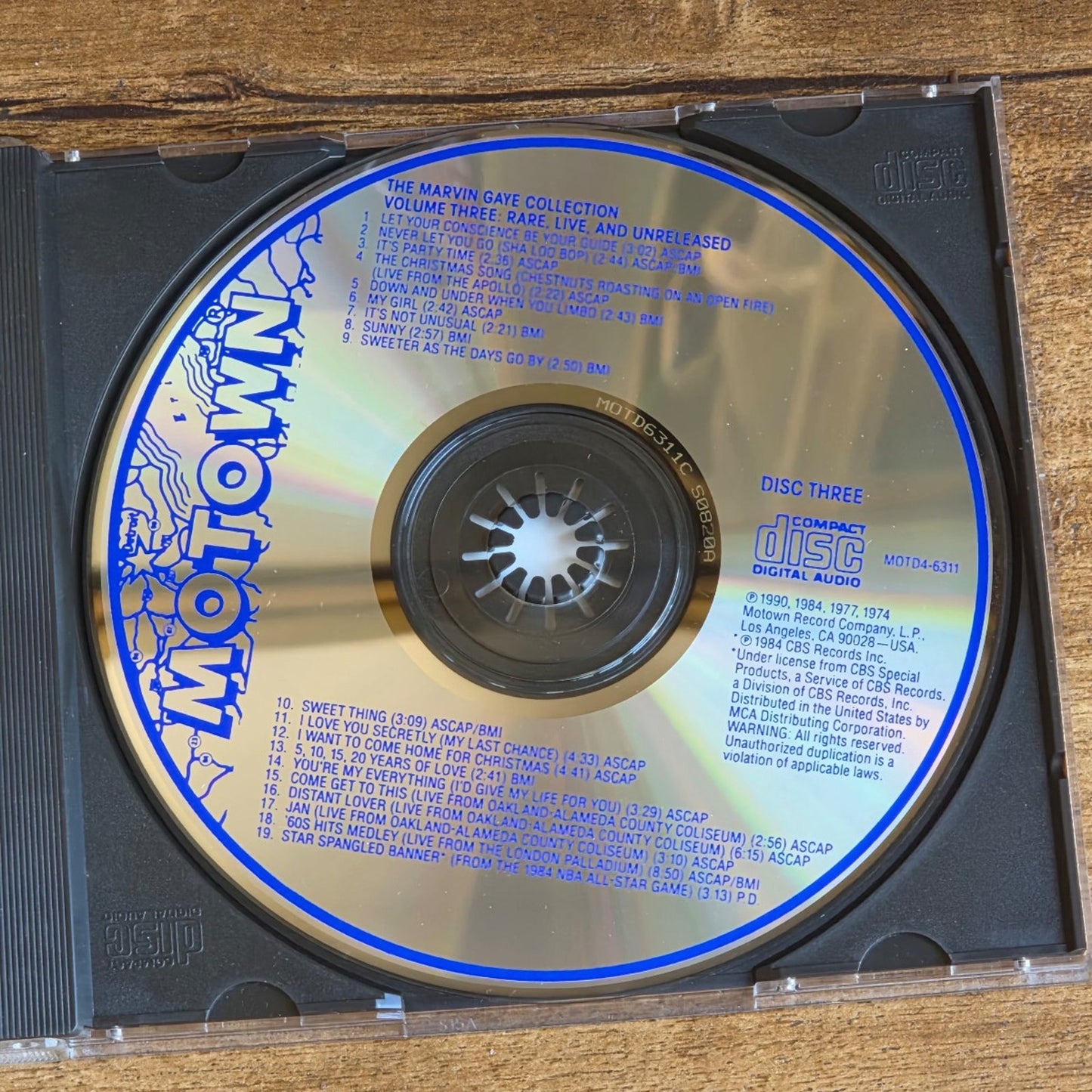 Vtg 1990 The Marvin Gaye Collection Rare, Live and Unreleased CD Volume 3