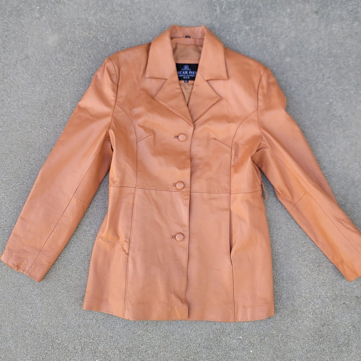 Vtg Oscar Piel Leather Jacket