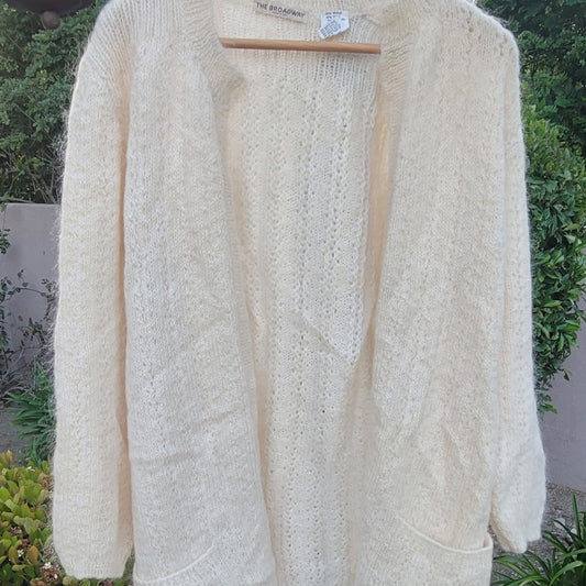 Vtg The Broadway Open Front Cardigan Sweater Made In Italy