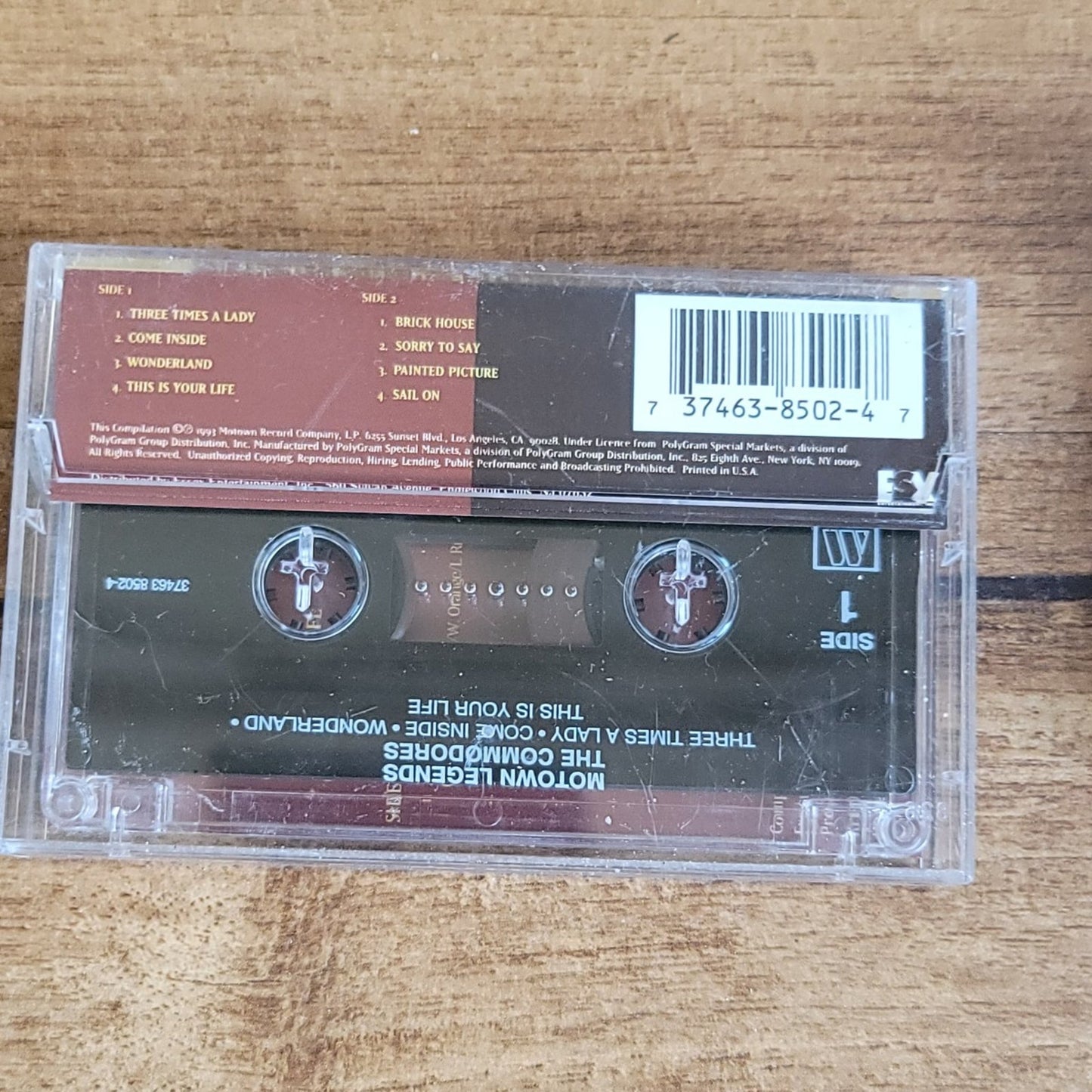 Vtg 1993 The Commodores Three Times A Lady Brick House Cassette Tape