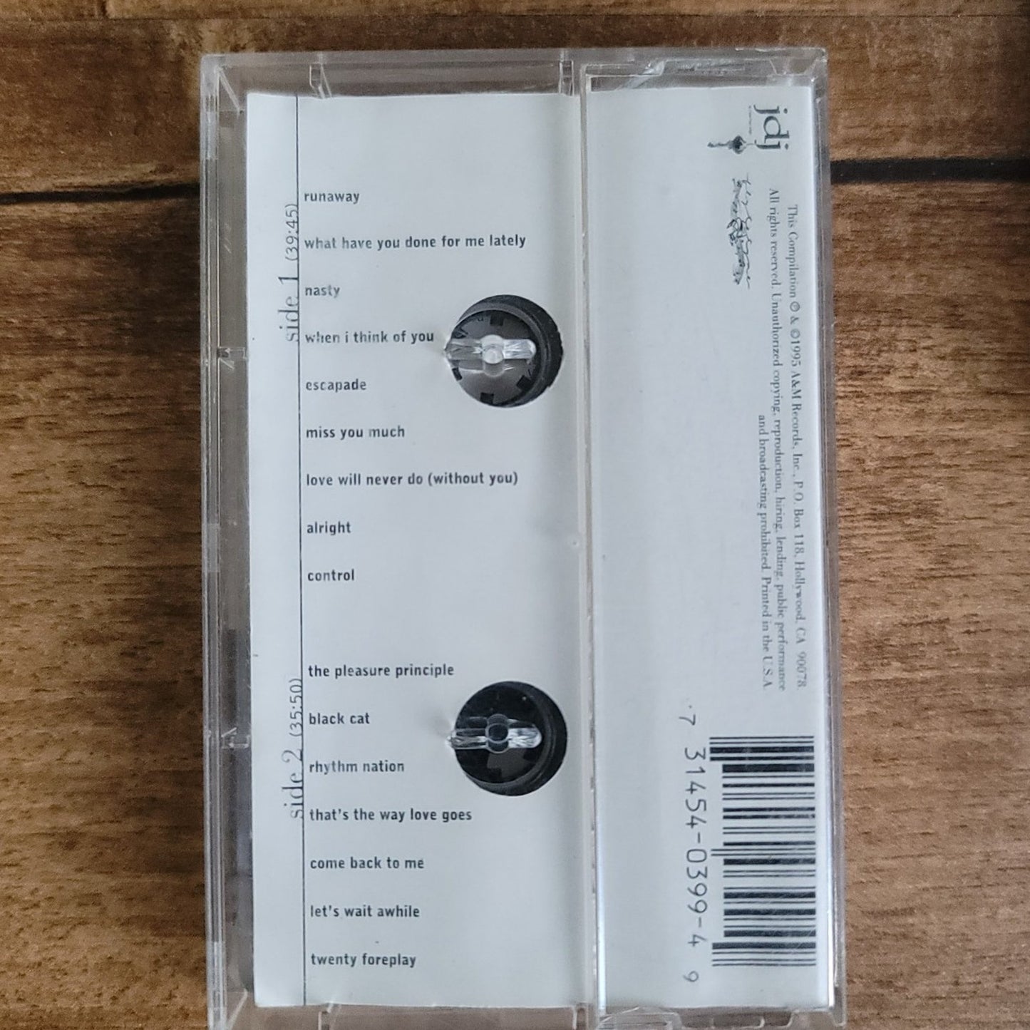 Vtg 1995 Janet Jackson DESIGN OF A DECADE 1986-1996 Cassette Tape
