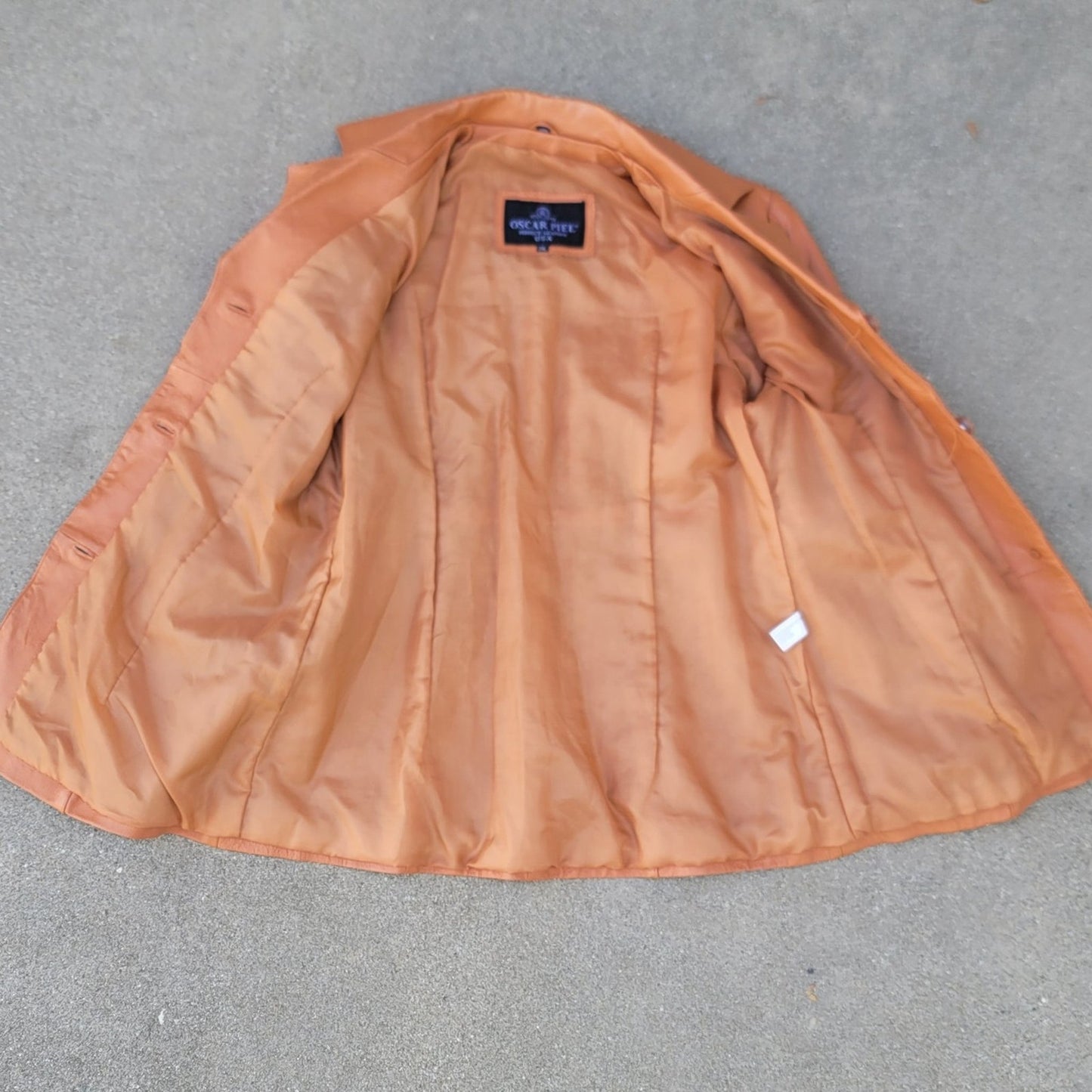 Vtg Oscar Piel Leather Jacket