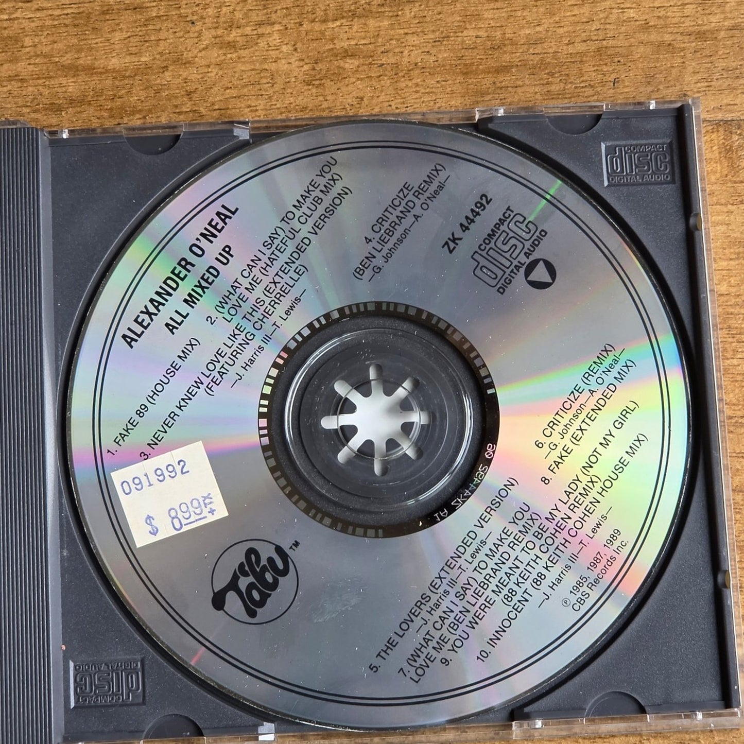 Vtg 1989 Alexander O'Neal All Mixed Up CD
