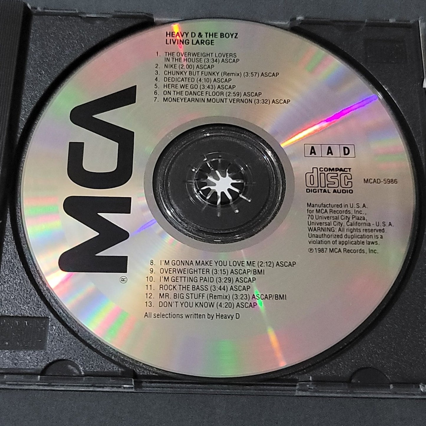 Vtg 1987 Heavy D & the Boyz LIVING LARGE CD