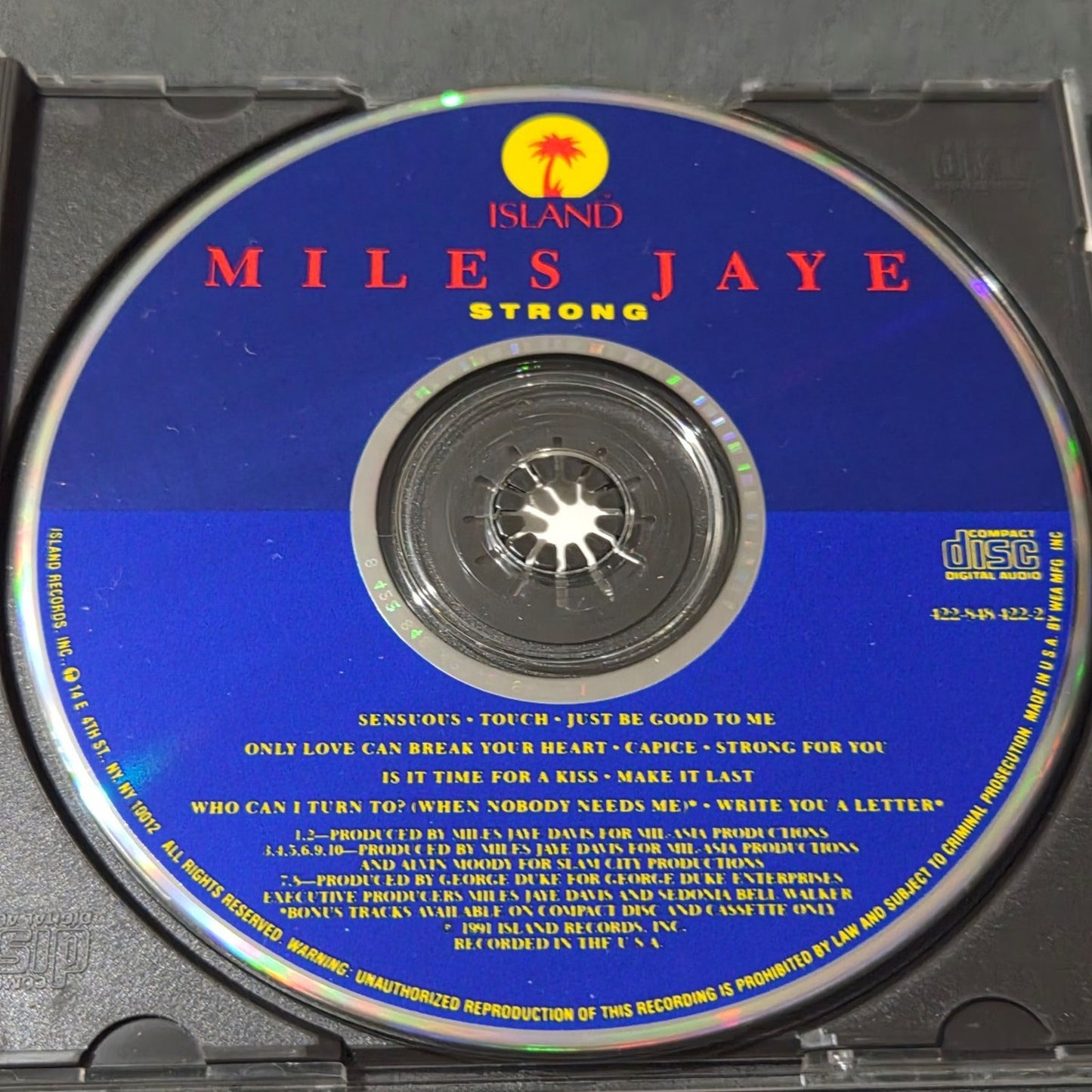 Vtg 1991 Miles Jaye STRONG CD