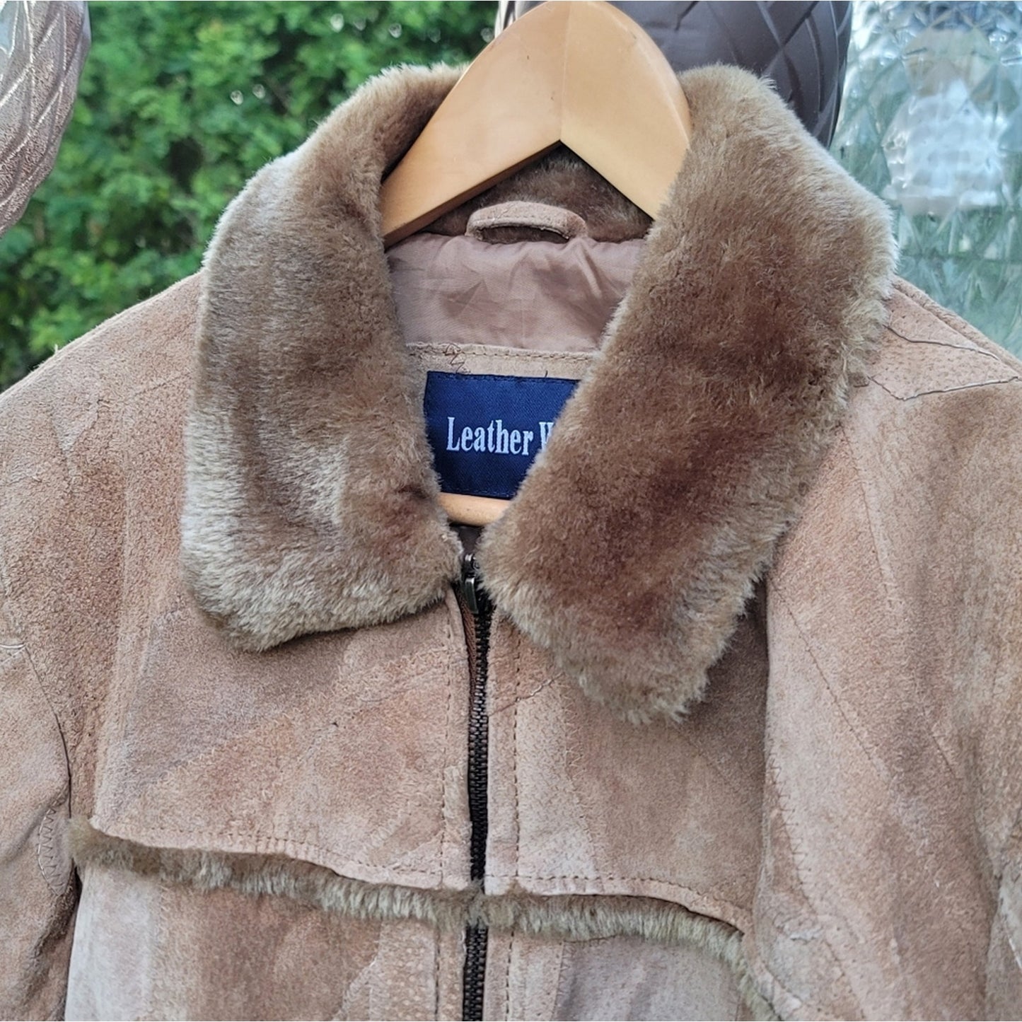 Vtg Leather Works Patchwork Suede Leather Jacket