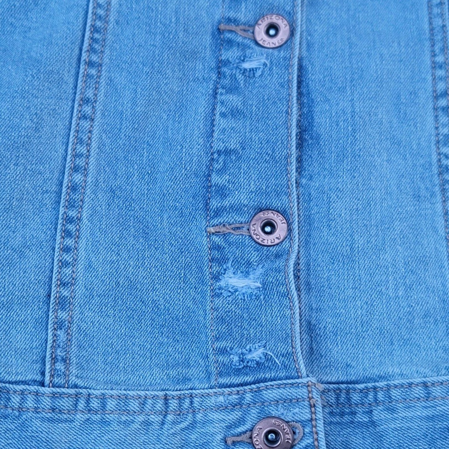 Arizona Jean Co Distressed Embroidered Roses Jean Denim Jacket