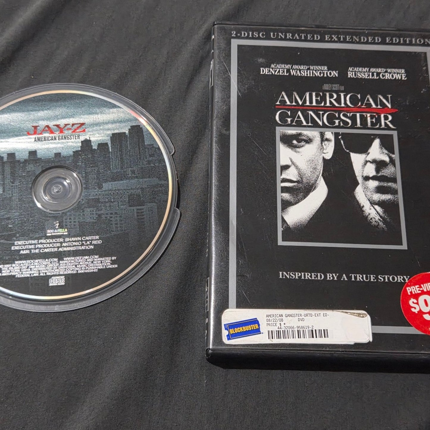 American Gangster Jay-Z Soundtrack CD & DVD Movie Bundle