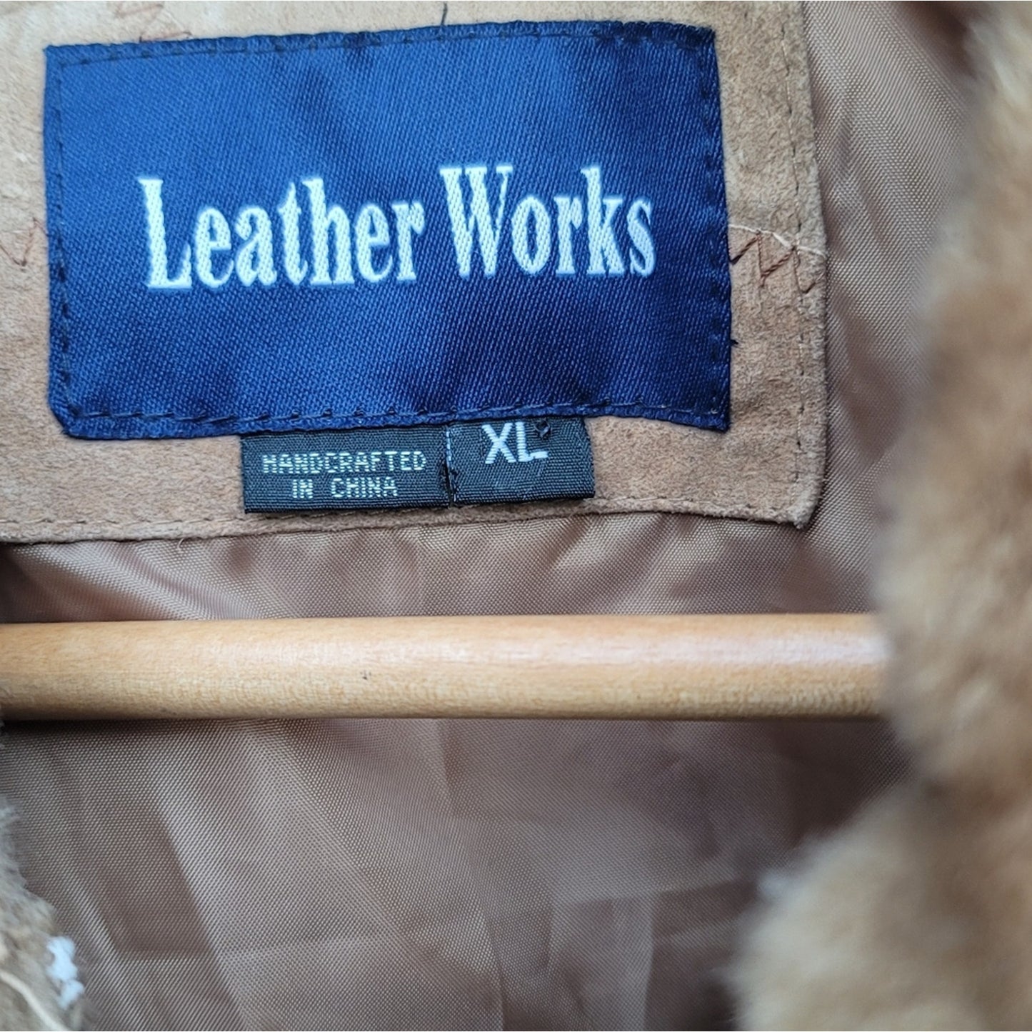 Vtg Leather Works Patchwork Suede Leather Jacket