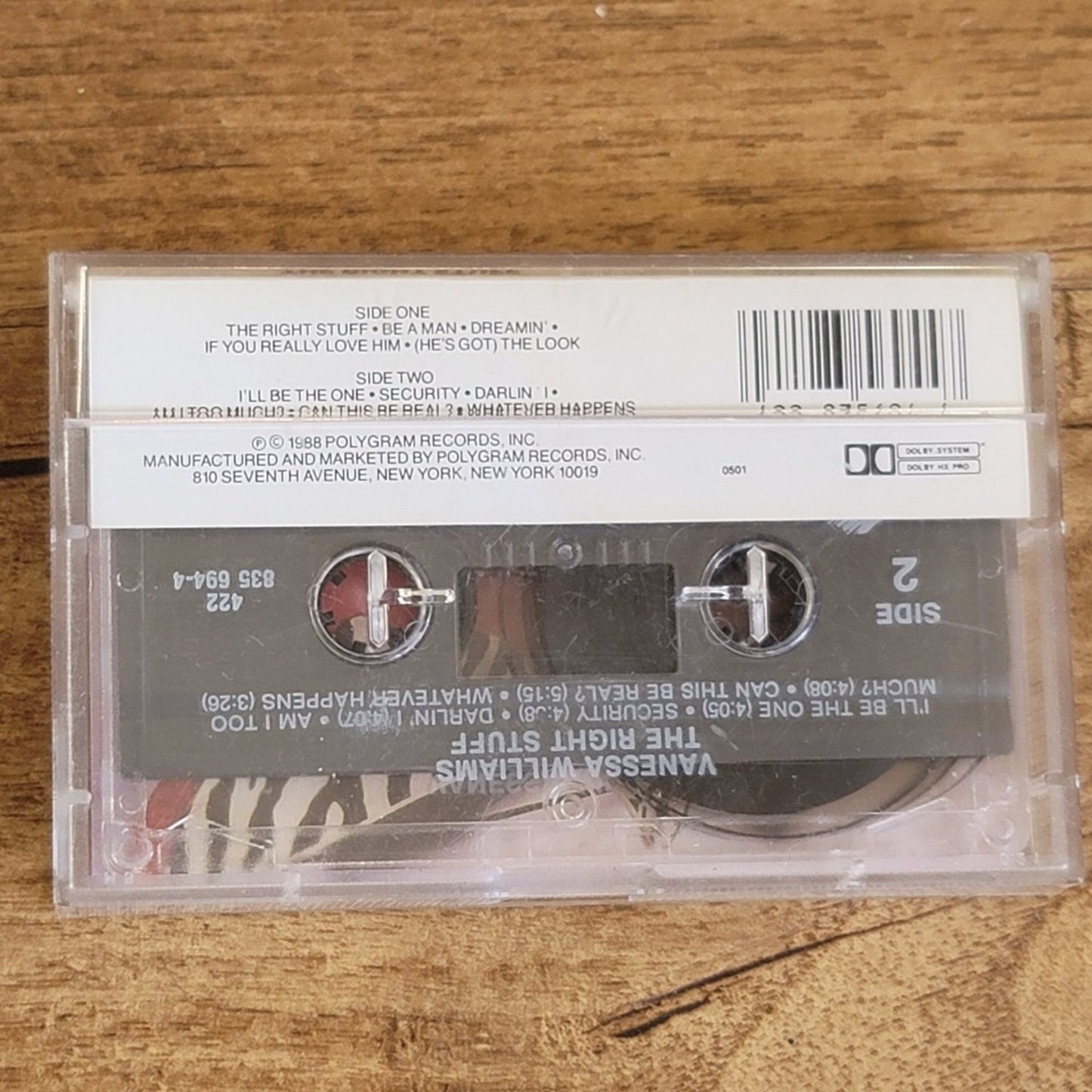 Vtg 1988 Vanessa Williams THE RIGHT STUFF Cassette Tape