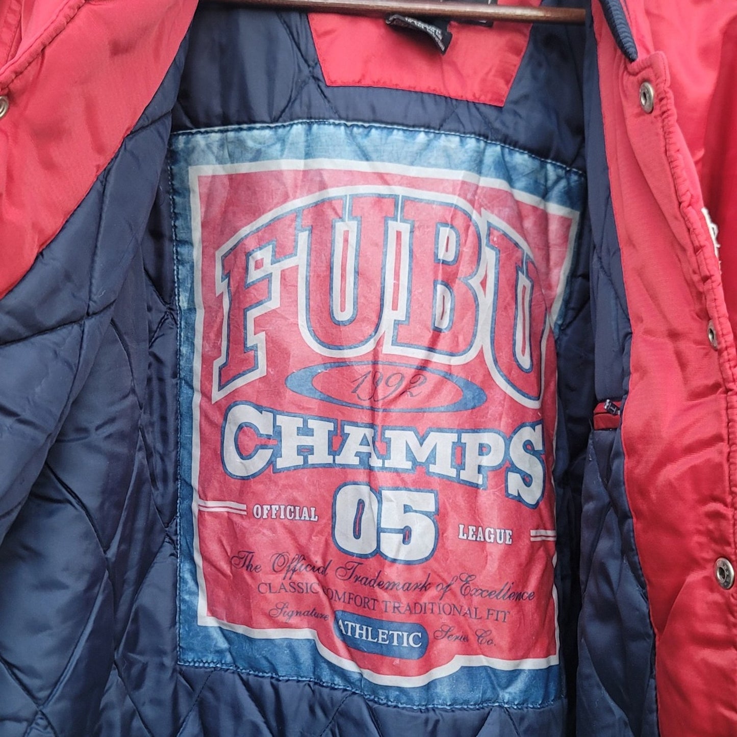 Vtg FUBU Satin Bomber Jacket