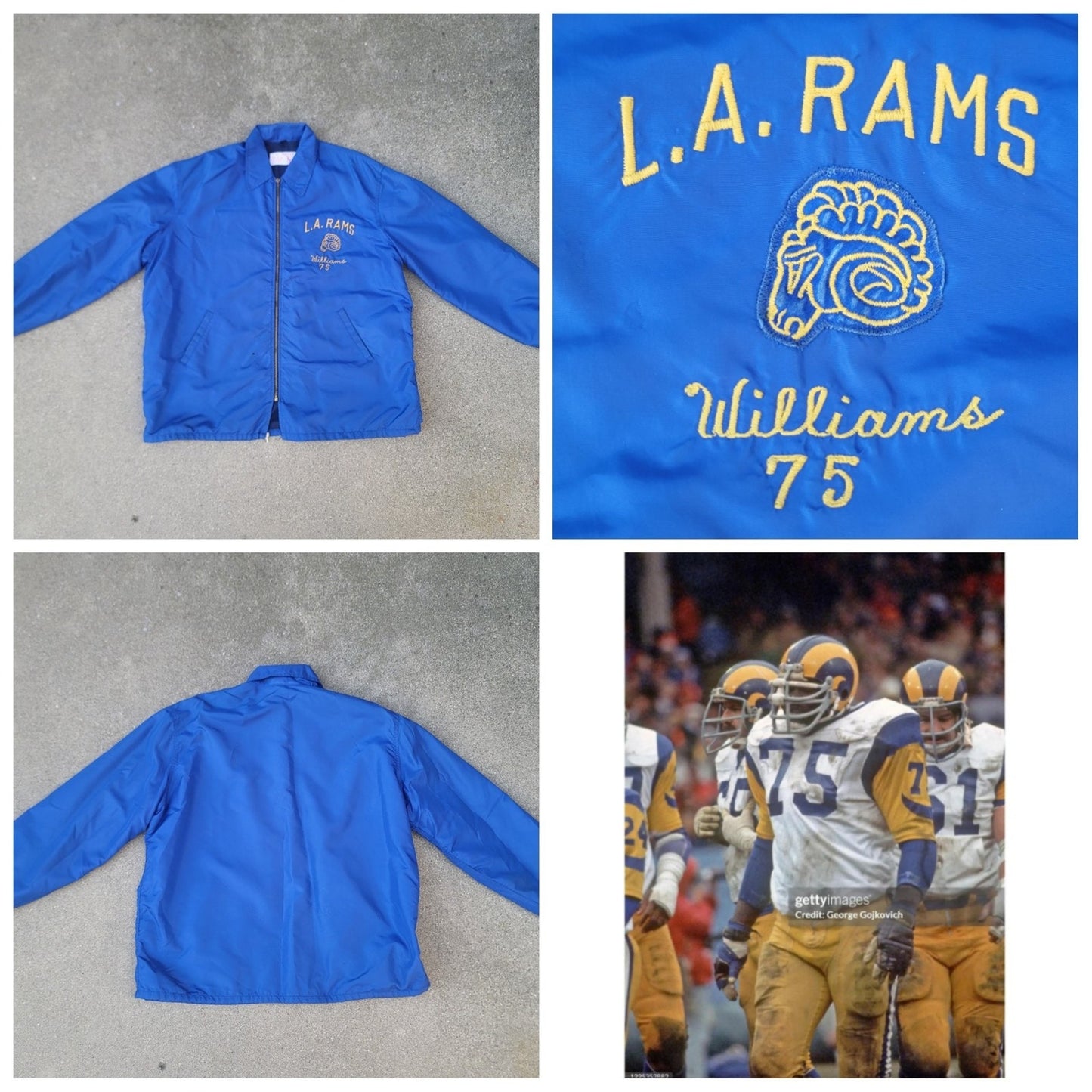 Vtg 1970s Los Angeles Rams John Williams Game Worn Sideline Jacket NFL