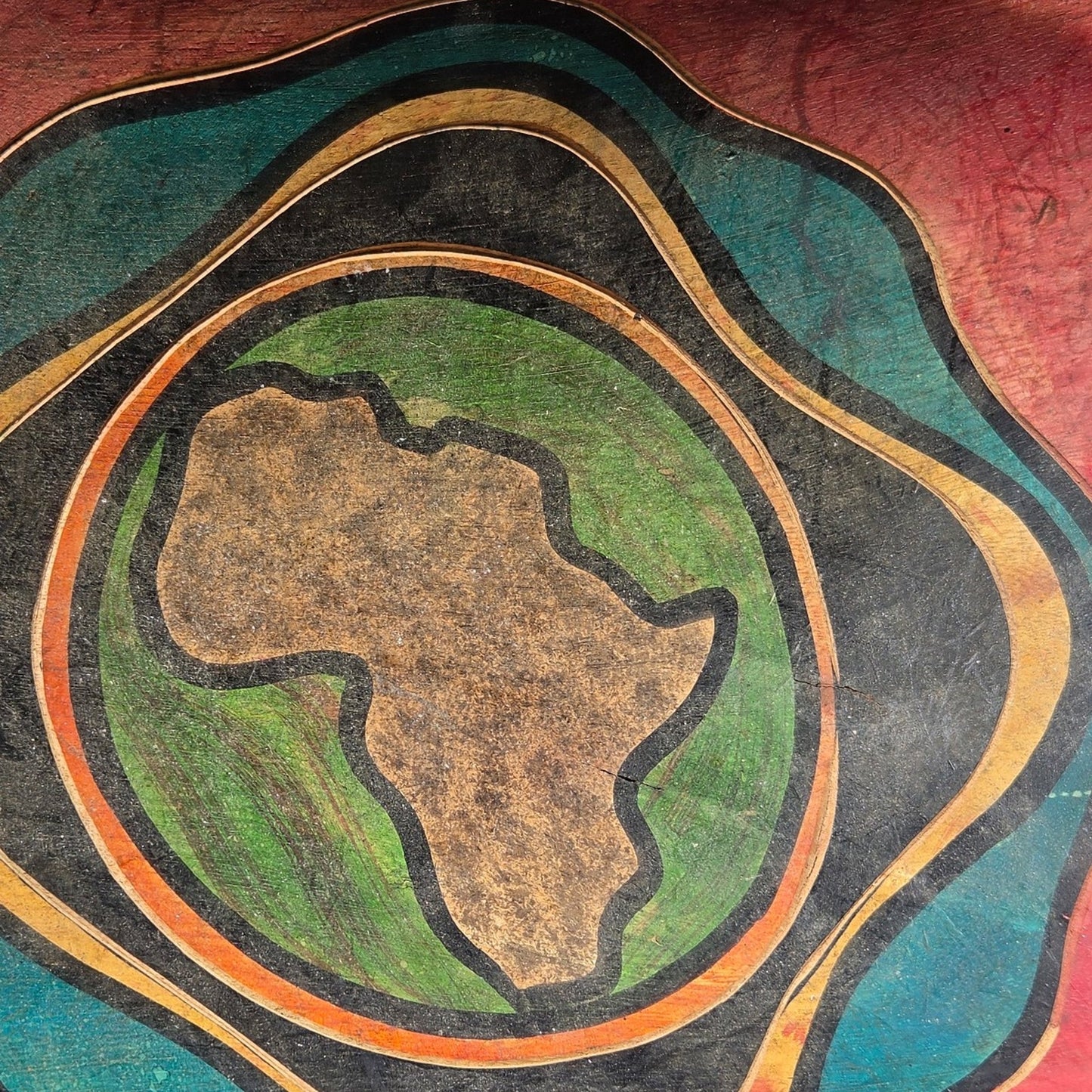 Vtg African Hand-Carved Handpainted Custom Wooden Bowl