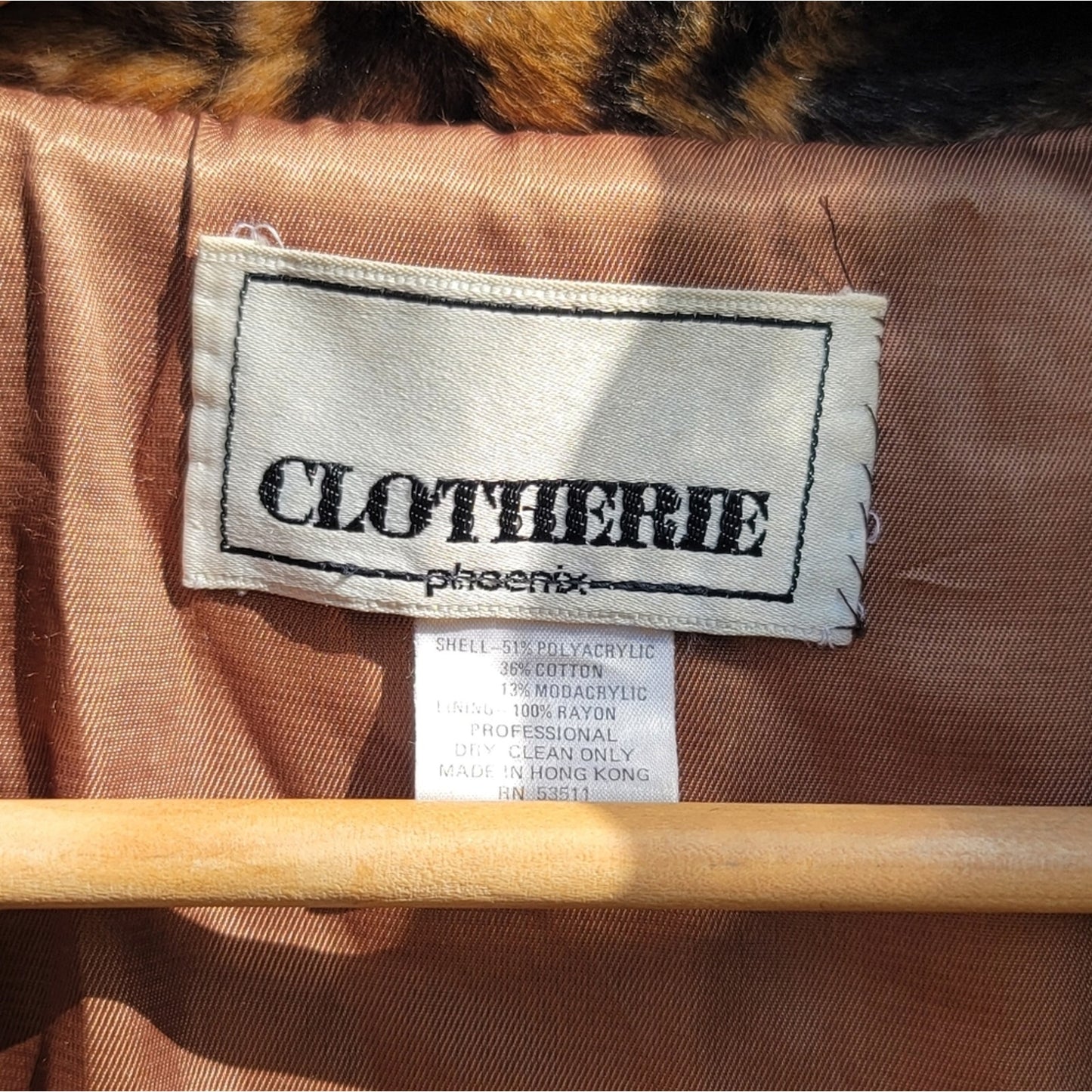 Vtg Clotherie Phoenix Animal Print Faux Fur Coat