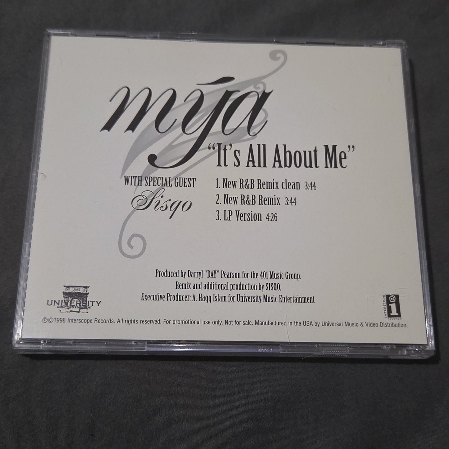 Vtg 1998 Mya It's All About Me w/Sisqo Maxi Single Promo CD