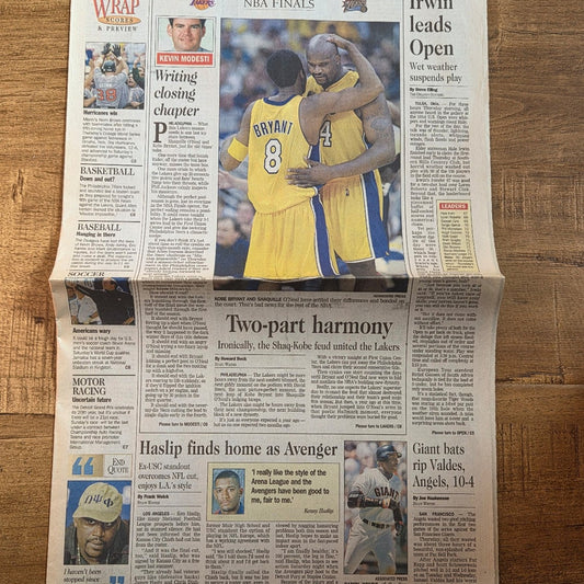 Vtg 2001 Los Angeles Lakers Philadelphia 76ers San Gabriel Valley Newspaper