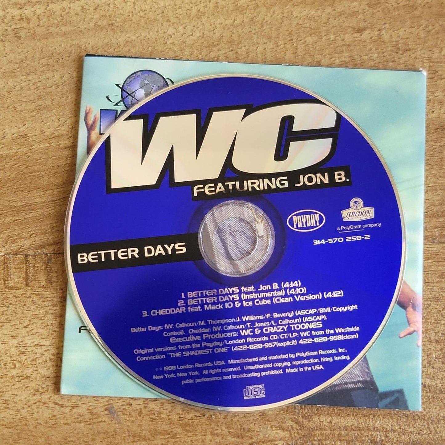 Vtg 1998 WC BETTER DAYS f/Jon B CD Single Rap Hip Hop