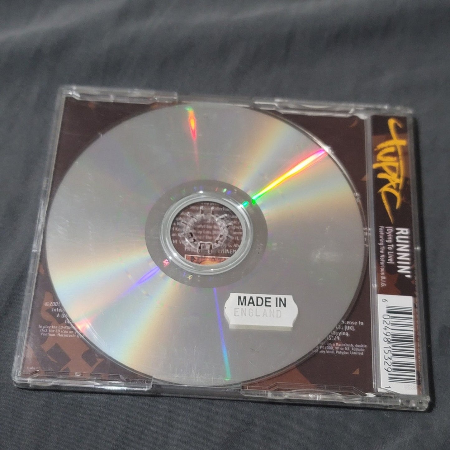 Vtg 2003 Tupac 2pac RUNNIN' (DYING TO LIVE) CD - England Import