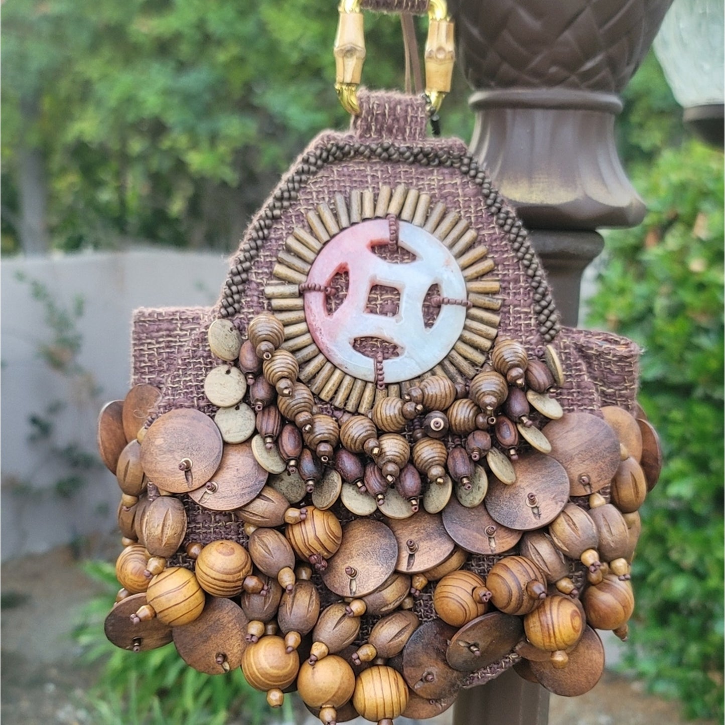 Vtg Mary Frances Embellished Beaded Wristlet Purse Bag