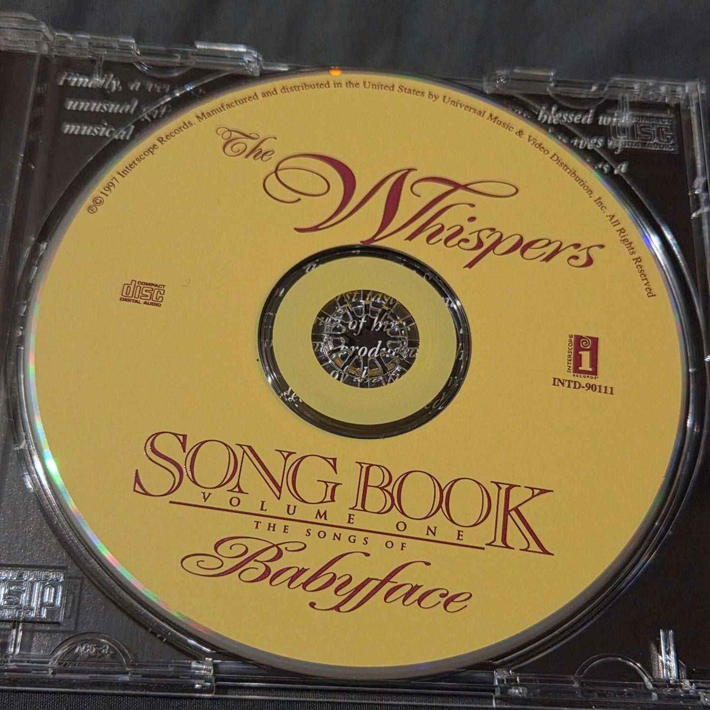 Vtg 1997 The Whispers SONGBOOK VOLUME ONE THE SONGS OF BABYFACE CD