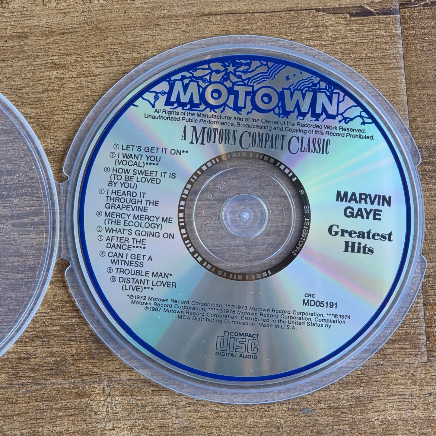Vtg 1987 Marvin Gaye GREATEST HITS CD MOTOWN