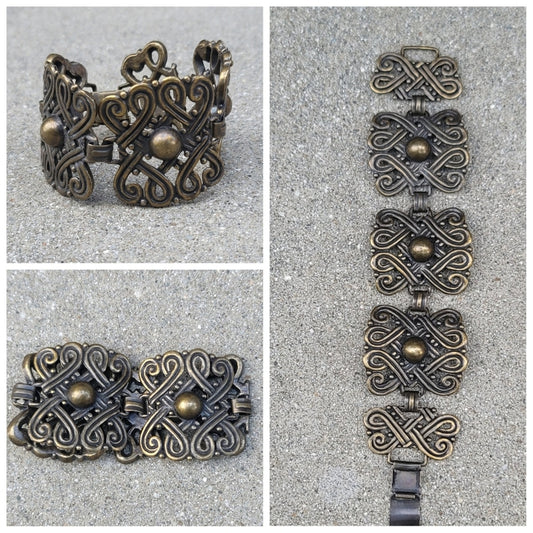 Vtg 1970s Navajo Native Ornate Bracelet