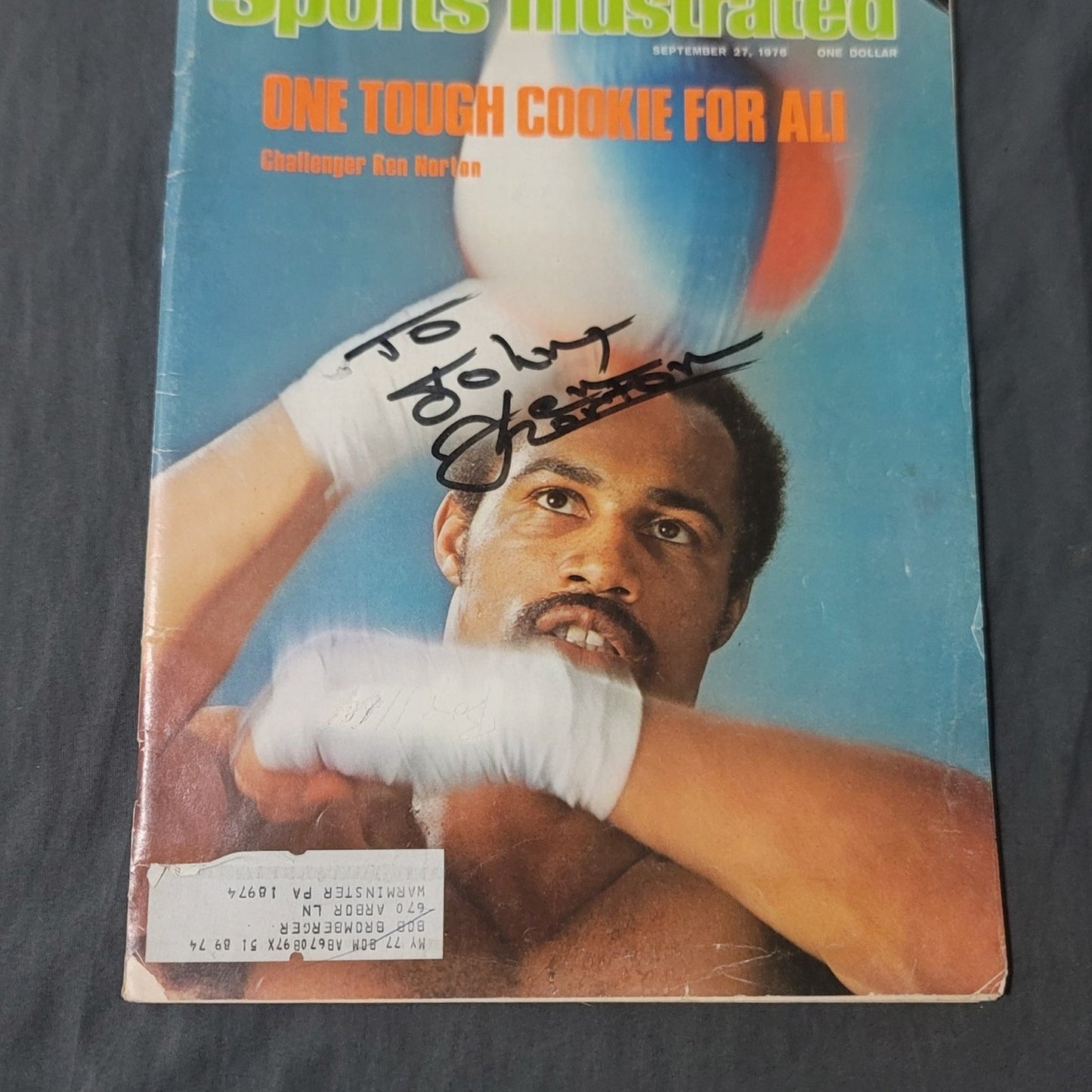 Vtg 1976 Sports Illustrated Magazine Signed Ken Norton Cover