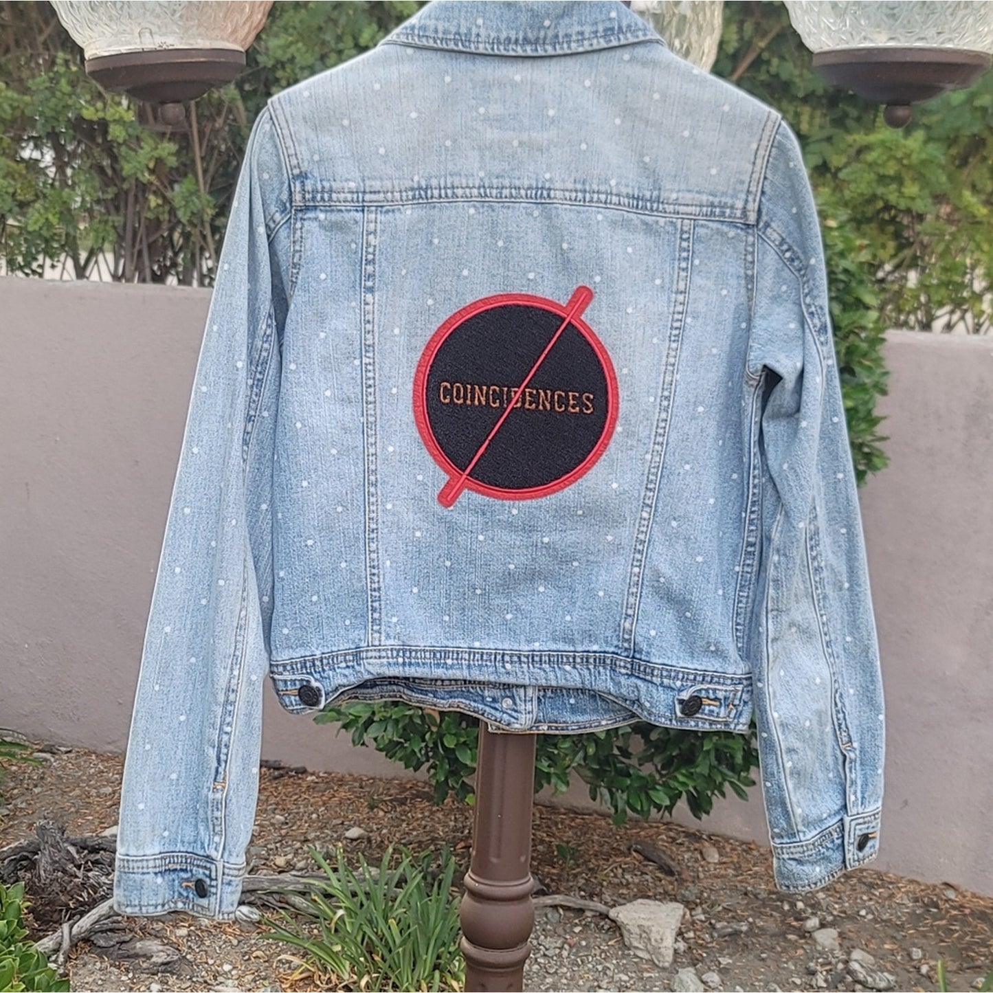 Continual Coincidences Brand Upcycled Vtg Denim Jean Jacket w/Brooch Accents