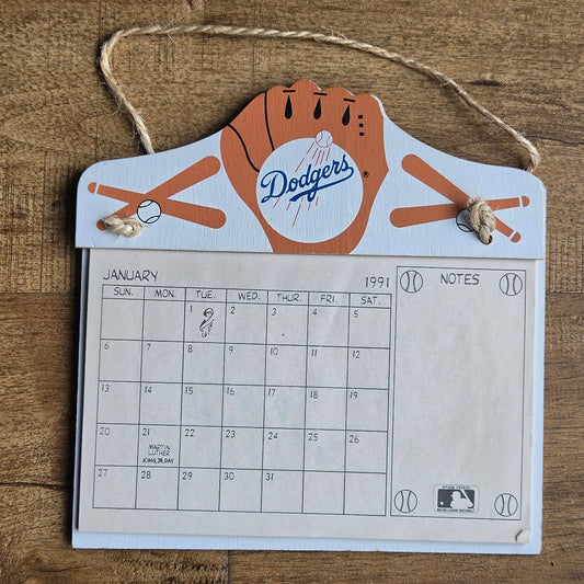 Vtg 1991 Los Angeles Dodgers Hanging Calendar