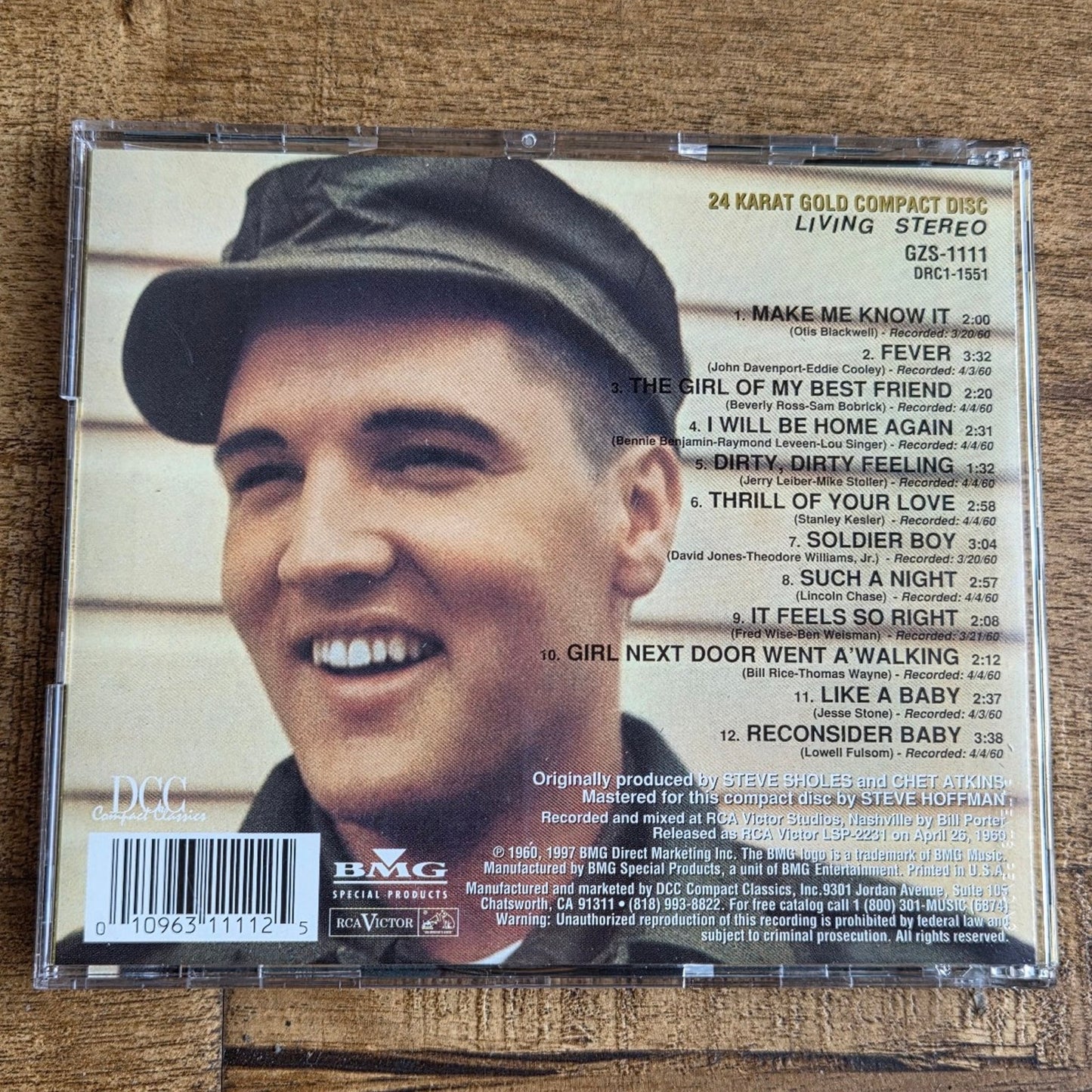 Vtg 1997 Elvis Presley Elvis is Back! 24kt Gold CD Limited Edition