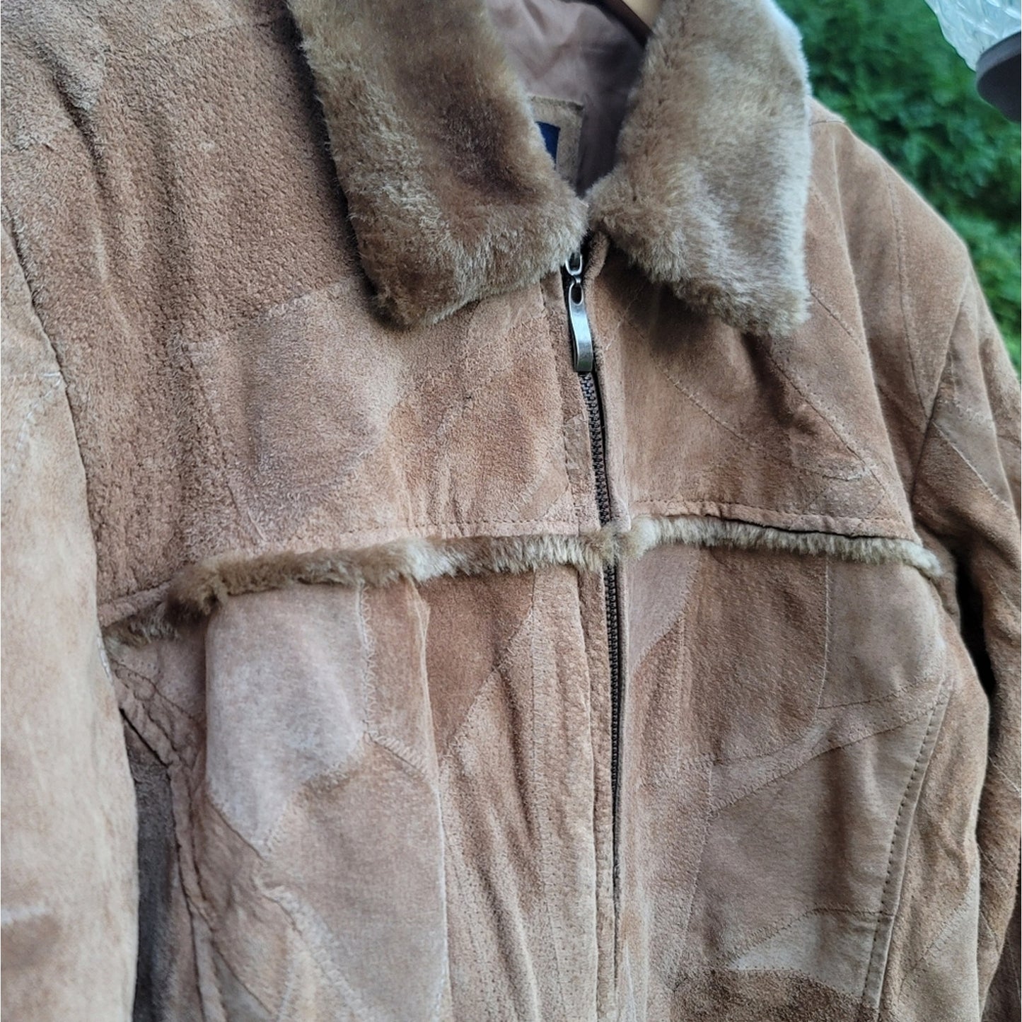 Vtg Leather Works Patchwork Suede Leather Jacket
