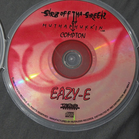 Vtg 1996 Eazy-E STR8 OFF THA STREETZ OF MUTHAFUKKIN COMPTON CD RAP HIP HOP