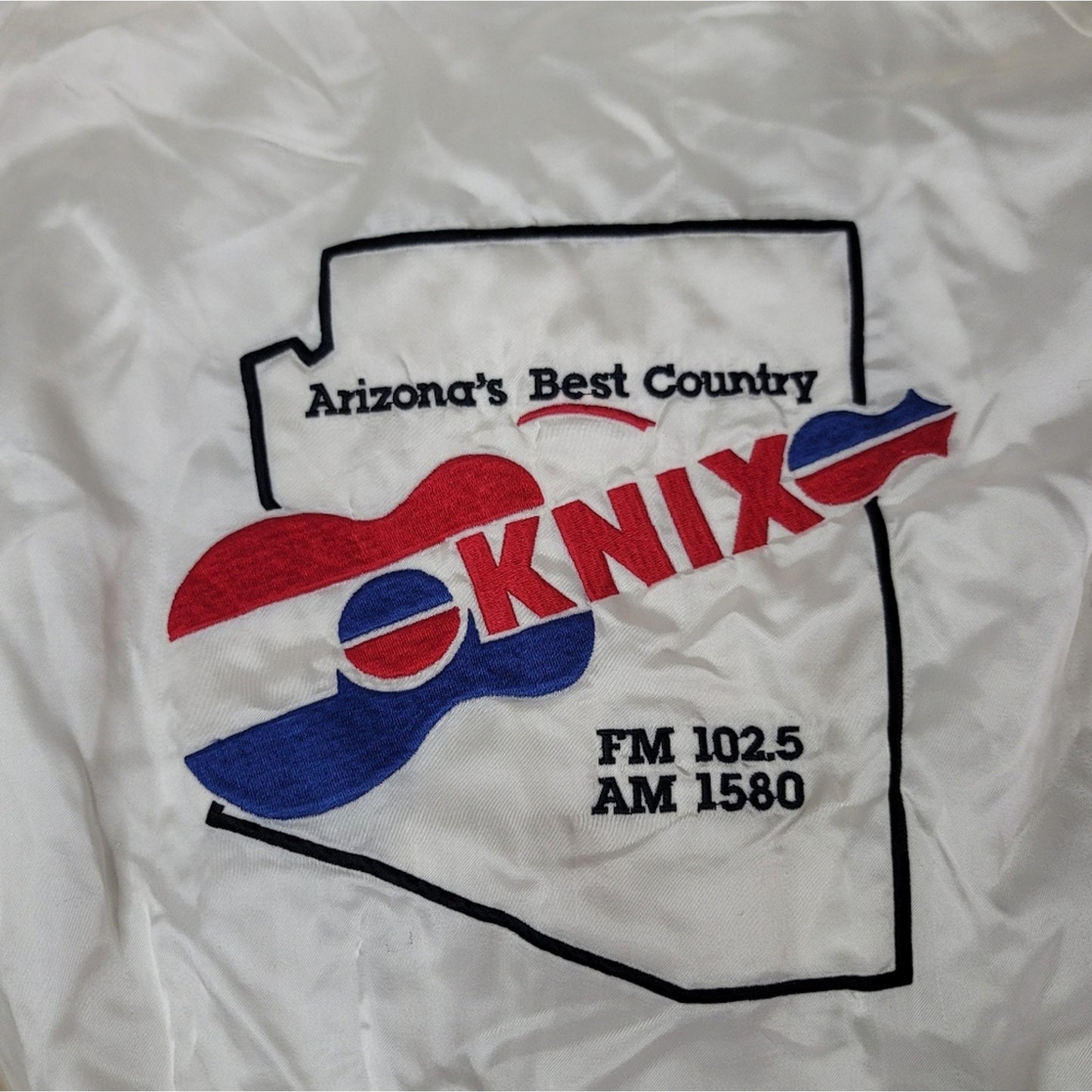Vtg KNIX Arizona's Best Country Radio Station Satin Bomber Jacket