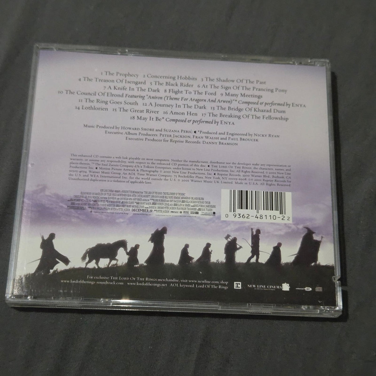 Vtg 2001 Lord of the Rings The Fellowship of the Ring Soundtrack Enhanced CD