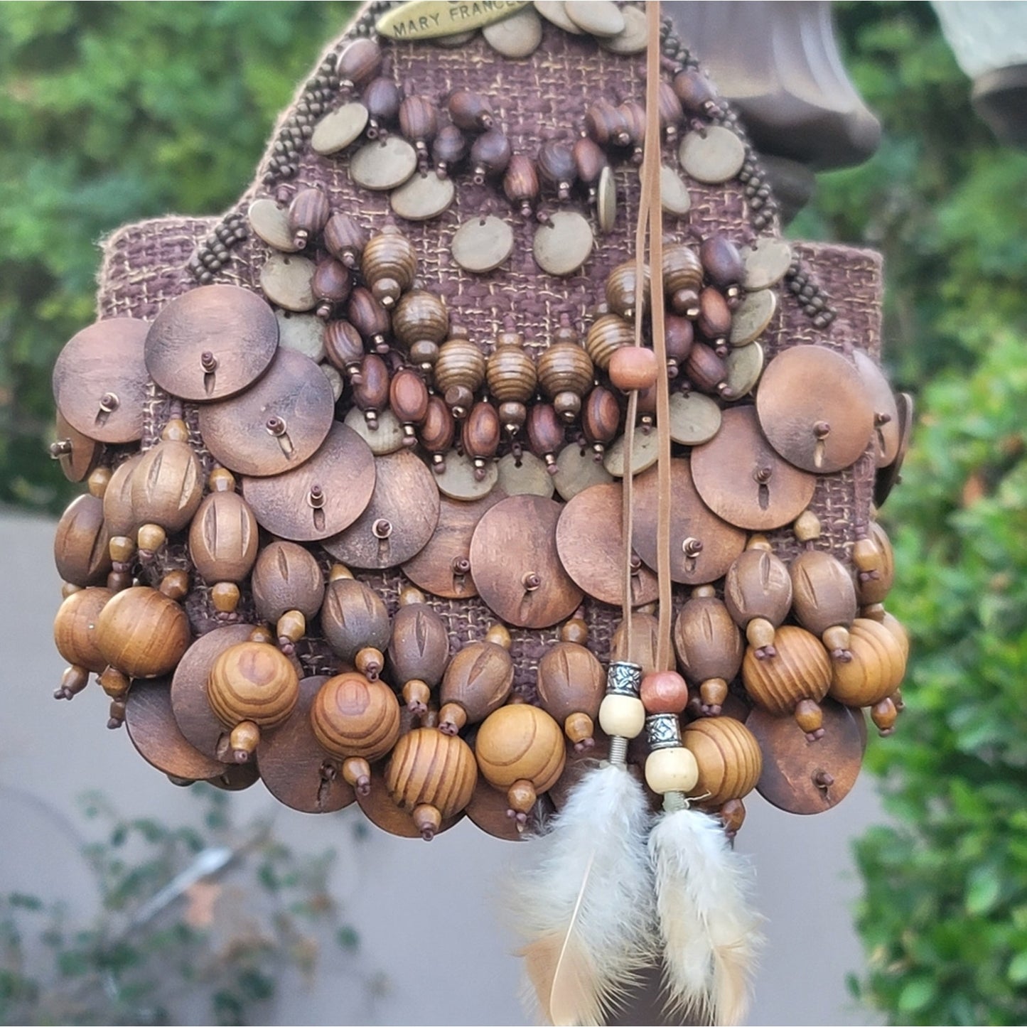 Vtg Mary Frances Embellished Beaded Wristlet Purse Bag