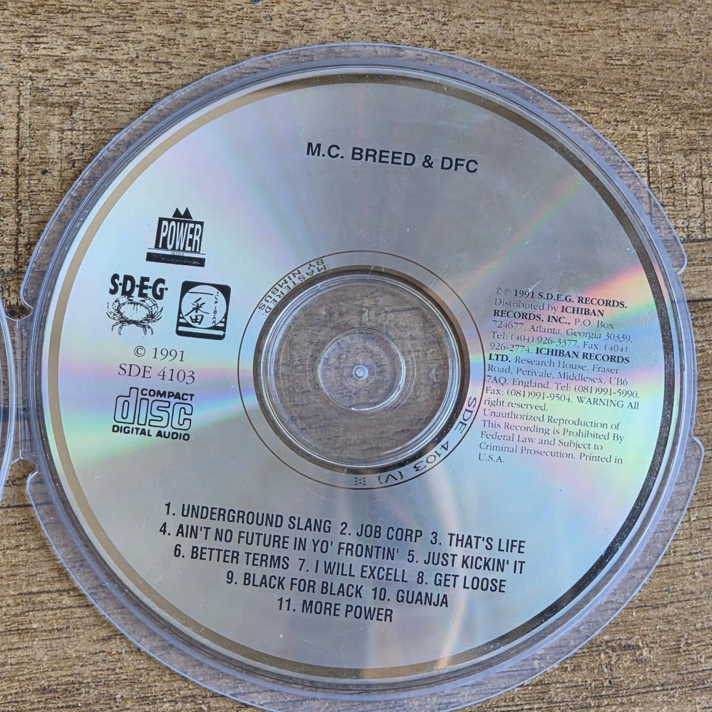 Vtg 1991 M.C. BREED & DFC SELF TITLED CD