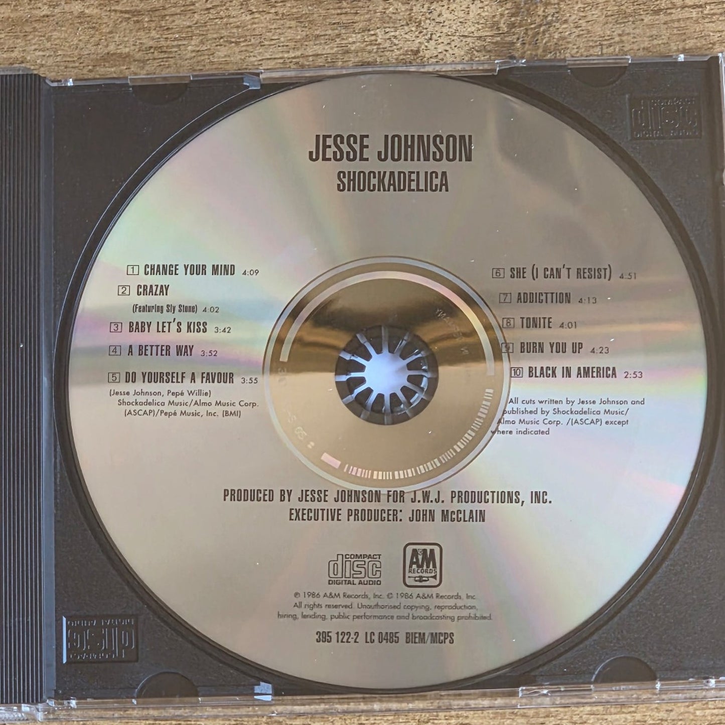 Vtg 1986 Jesse Johnson SHOCKADELICA CD