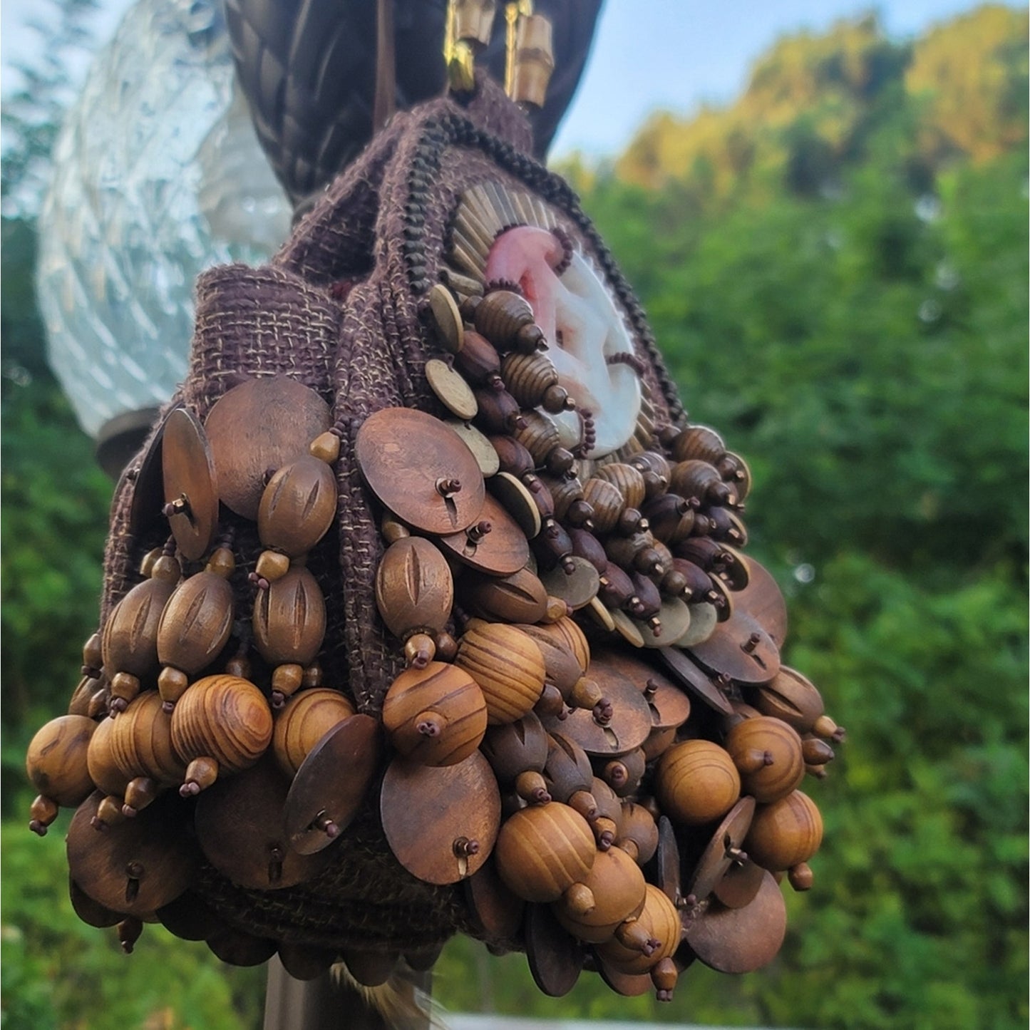 Vtg Mary Frances Embellished Beaded Wristlet Purse Bag