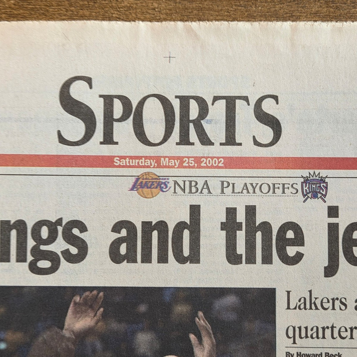Vtg 2002 Los Angeles Lakers Sacramento Kings Gabriel Valley Newspaper