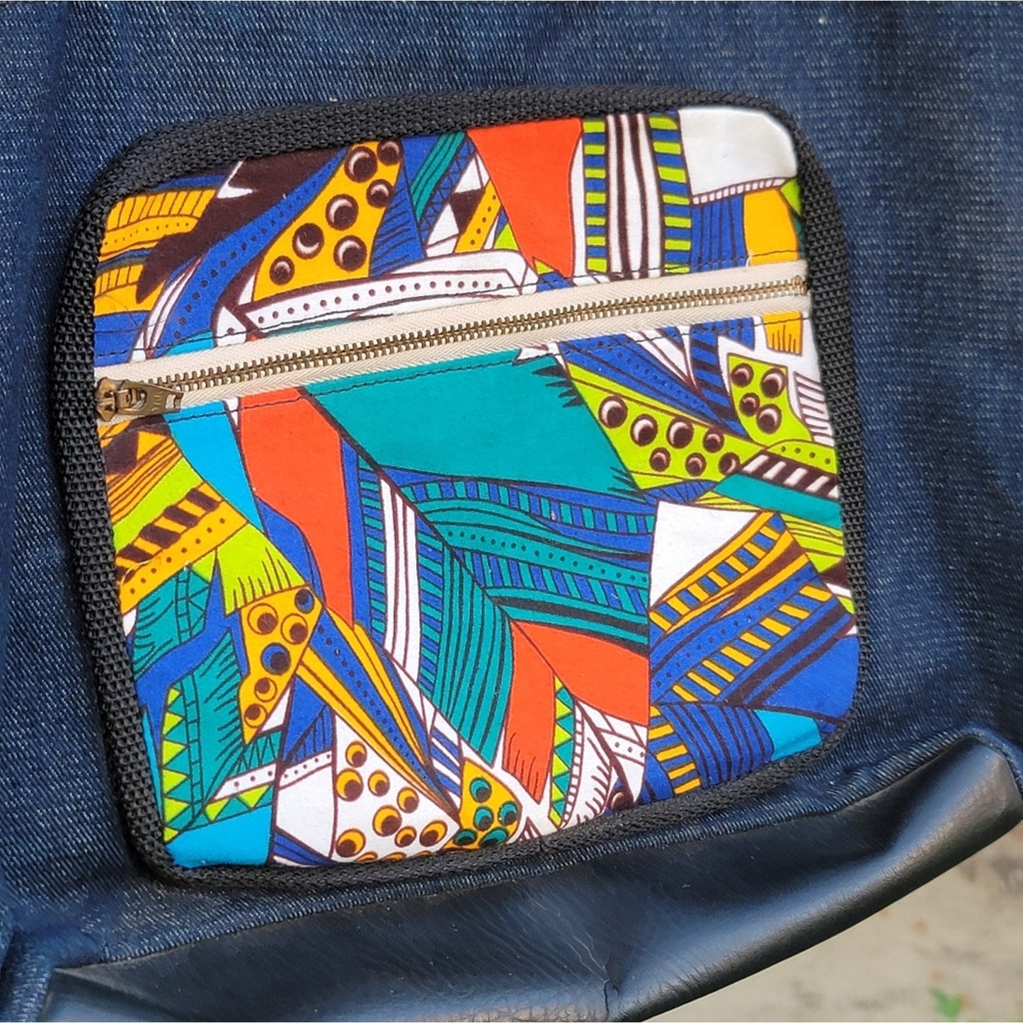 Ghanaian West African Custom Denim Tote Bag